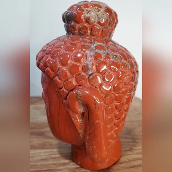 3.3 lbs Red Jasper Crystal Buddha Head, 6 inches - Picture 5 of 15